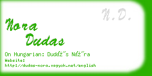 nora dudas business card